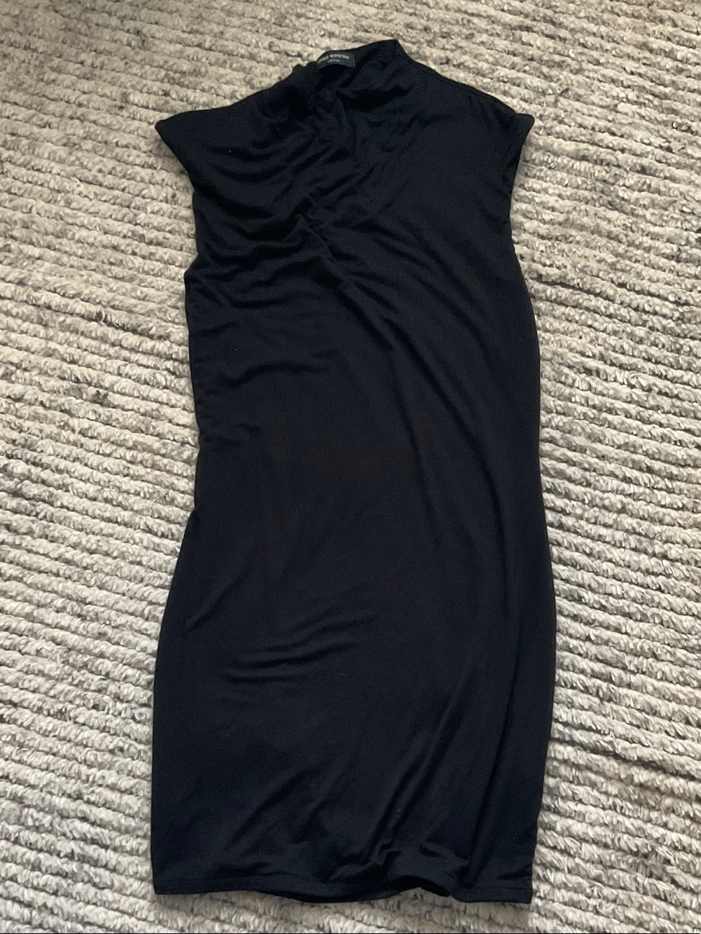 naked wardrobe Black Sleeveless Mini Sheath Dress